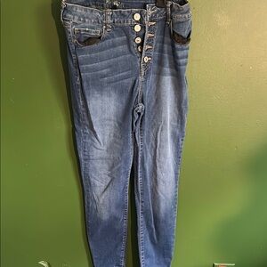 Rewash Blue Skinny Jeans with Faded Wash